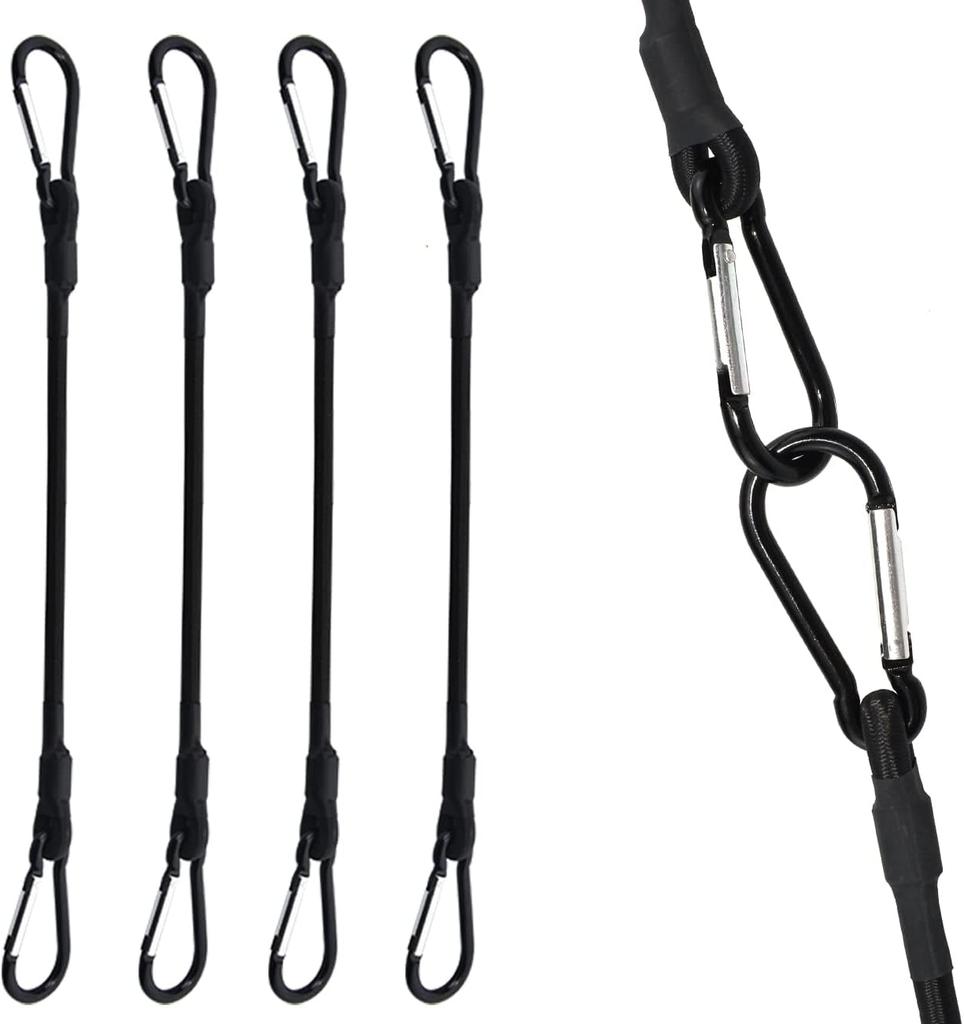2/4PCS 8mm Elastic Bungee Cords With Carabiner Hooks 45 60 80cm Tie Down Straps For Camping Cargo Rack Luggage