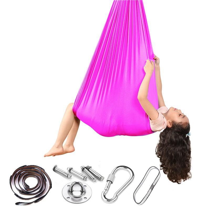 Kids Sensory Yoga Hammock Swing With Elastic Fabric 100x280cm 150x280cm Indoor Play Therapy Calming Space