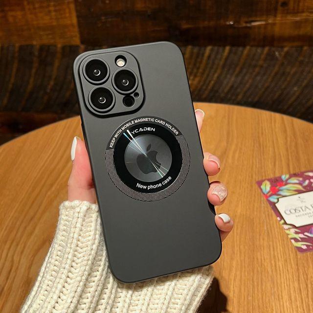 Magnetic For Magsafe Logo Hole Case For Iphone 14 13 12 11 Pro Max Wireless Charging Camera Film Protector Hard Pc Cover 14 Pro