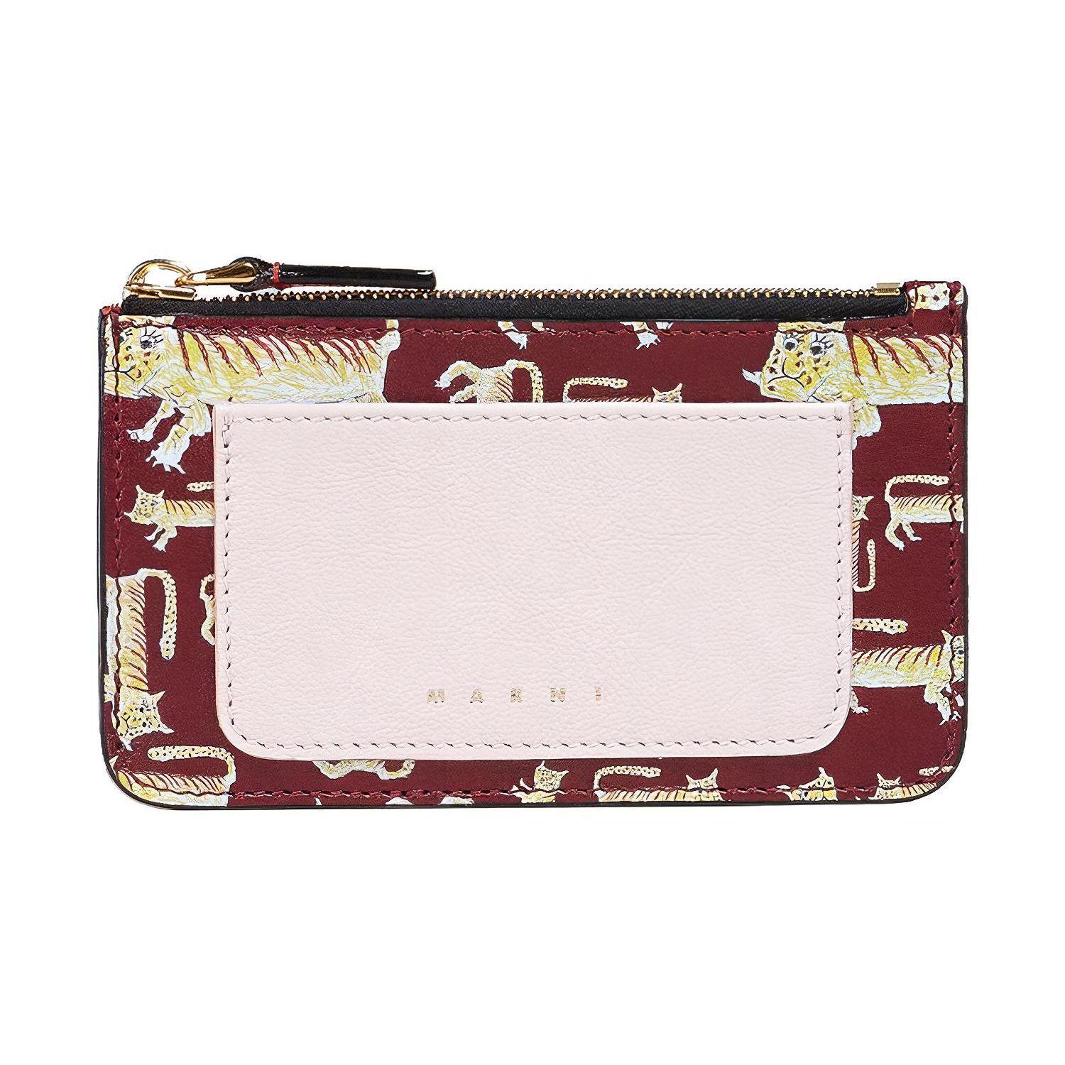 Marni Zipper Closure Leather Coin Purse Wallet Women wallet Pink Red PFMO0025U6-P4577-Z534N BoxBasic SetBox 17640₽