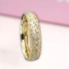 Finger Ring Flower Carved Elegant Exquisite Workmanship Couple Engraved Band Ring for Gift