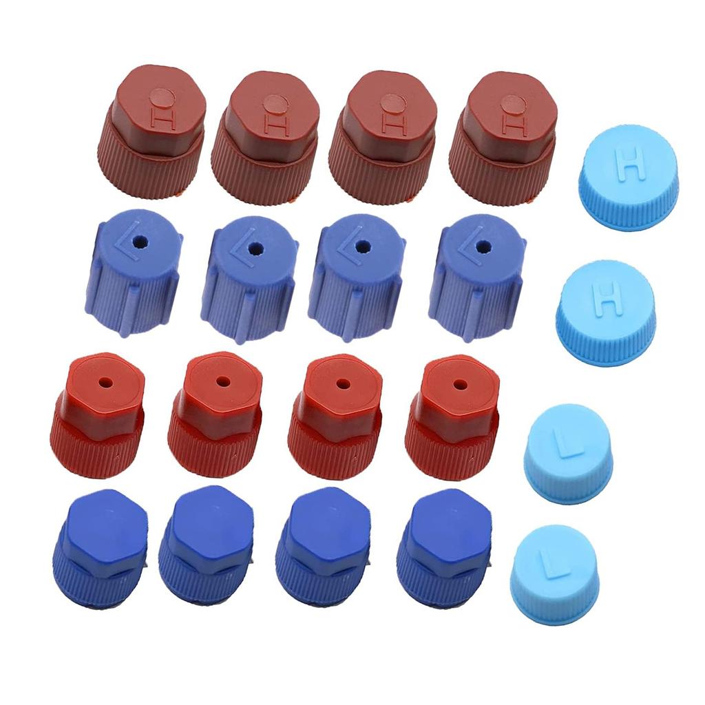 20 Pack Convenient Repair Tool Set R134A Adapters Cover Set Repair Tool Maintenance Accessory Suitable for R134A/R12