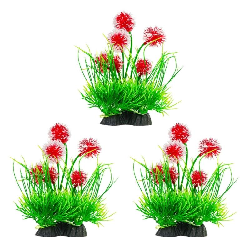 3PCSAquarium Decoration Fish Tanks Landscaping Simulation Artificial Plant Plastic Underwater Realistic Plant Aquarium
