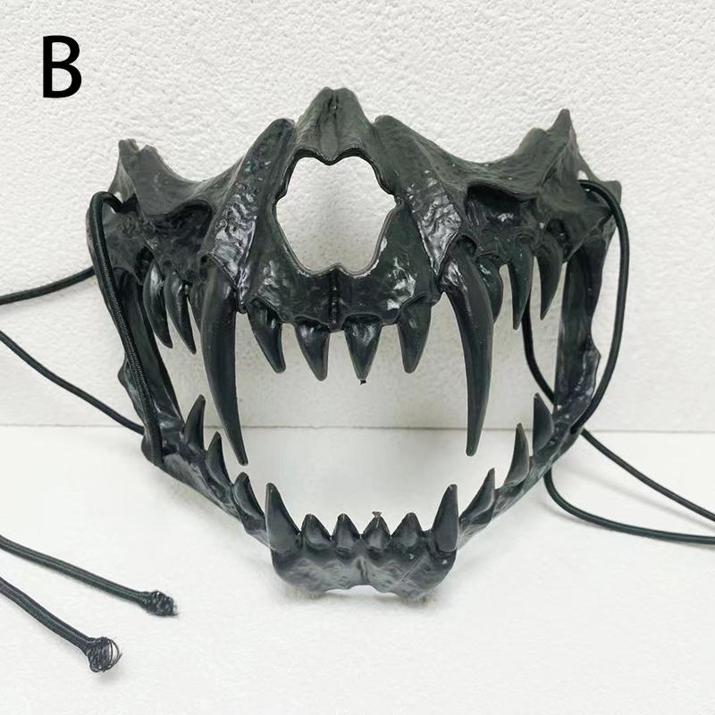 Halloween Anime Halbgesichtsmaske Tierskelett Maske Drachengott Skelett Cosplay
