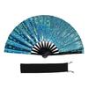 Ventaglio a mano pieghevole colorato scintillante in PVC per Eventi di Danza e Fitness Spettacoli Riflettenti Festival Ventaglio portatile