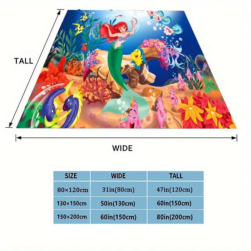 1pc The Little Mermaid Printing Blanket - Soft, All-Season Throw for Living Room, Bedroom,Personalized Gift with Adorable Cartoon Design