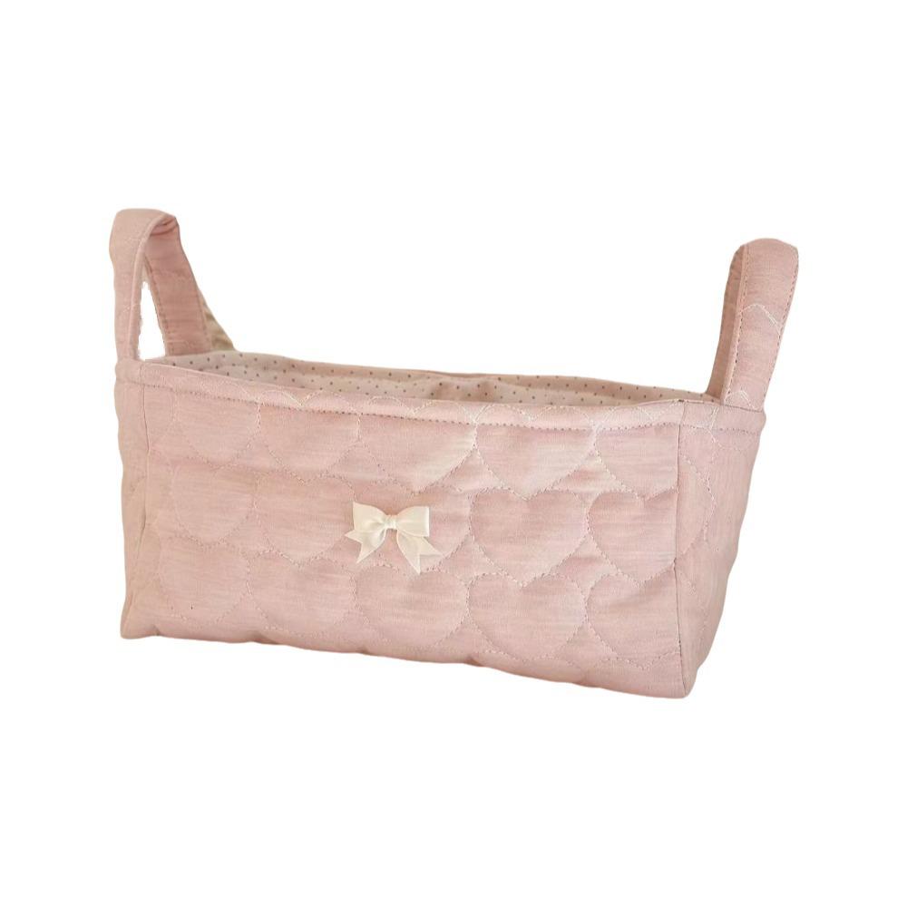 Cotton Small Quilted Storage Basket Square Cosmetic Organizer Home Supplies