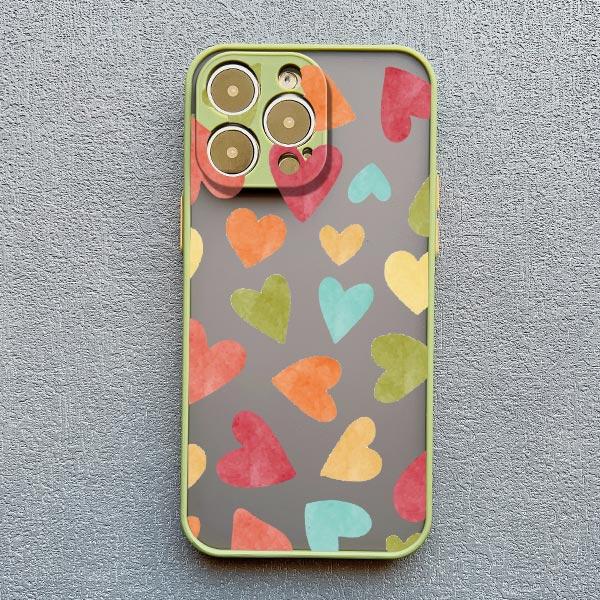 Cute Little Hearts Print Phone Case For iPhone 14 13 12 11 Pro Max Mini 15 Pro Max XS XR X 7 8 15 Plus SE 2020 Shockproof Cover