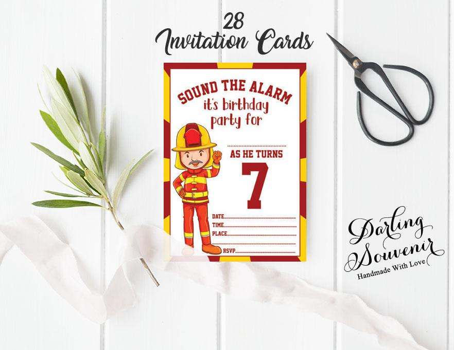 Darling Souvenir White Birthday Invitation Card 28 Pcs Fill or Write In Blank Invites Printable Party Supplies 5 x 7 Inches