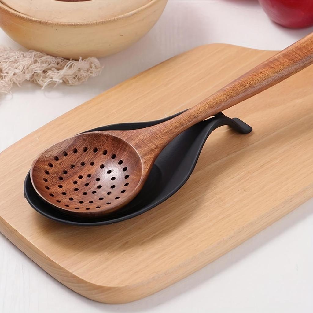 Varmebestandig TPE Silikon Skjeholder Sklisikker Lett å Rengjøre Kjøkkenredskapsholder Skålpute for Cocktail Snacksbrett