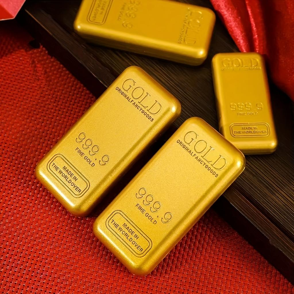 Golden Bar Decorative Ornament – Perfect Gift for Valentine’s Day, Thanksgiving & Christmas, Indoor/Outdoor Metal Prop for Home or Office Decor