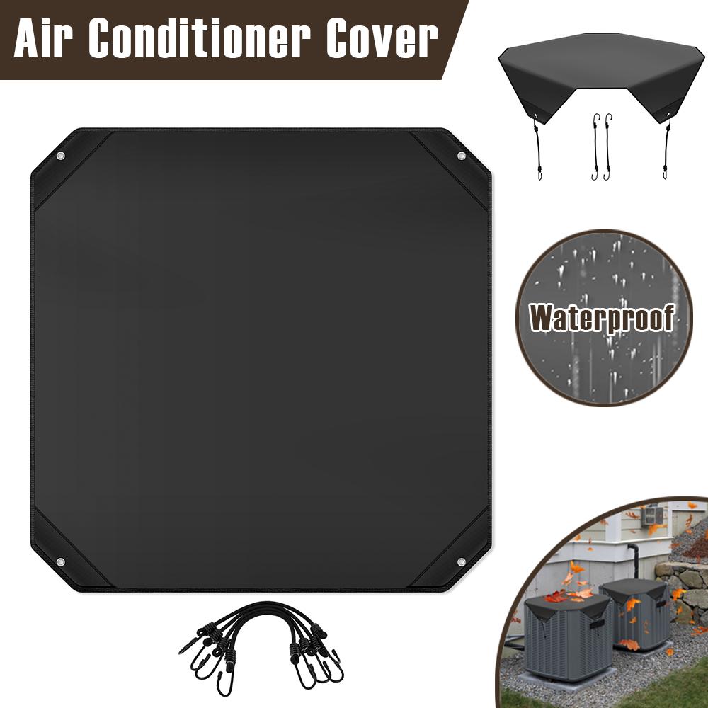 Air Conditioner Cover 210D Oxford Cloth Waterproof AC Cover Universal Air Conditioning Outdoor Unit Protector Black Dust Cover
