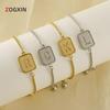 Men's 18K Gold Square Stainless Steel Alphabet Pendant Necklace