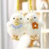 Animal Plush Keyring Pink Flower Duck Soft Toy For Girls Backpack Accessory