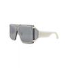 Philipp Plein Shield Frame Acetate Sunglasses Palladium Smoke