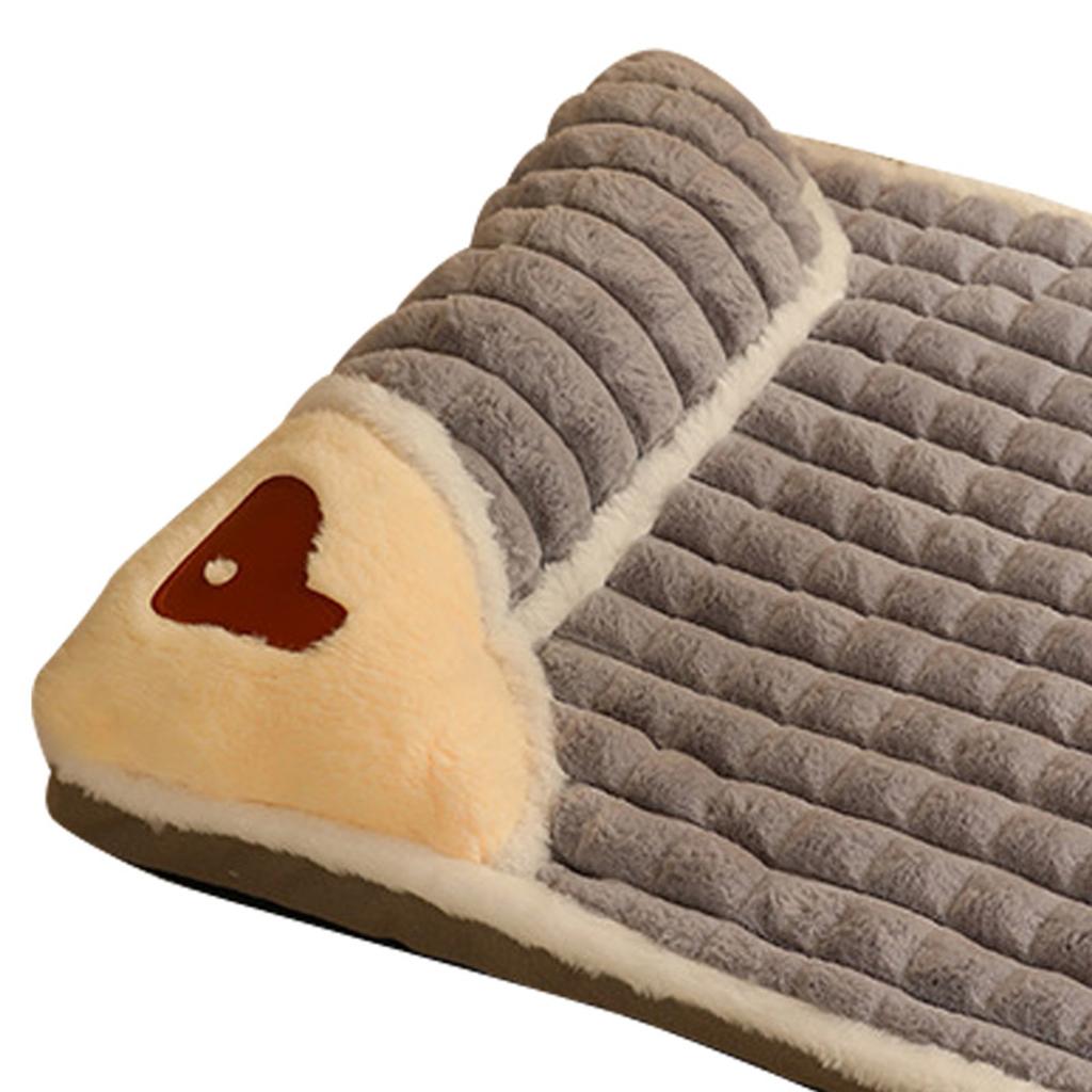 Haustierkissen Bett Abnehmbar Waschbar Hochelastisch Weich Verdicken Hundematte Kissen für Kleine und Mittelgroße Hunde Grau L(60x40cm