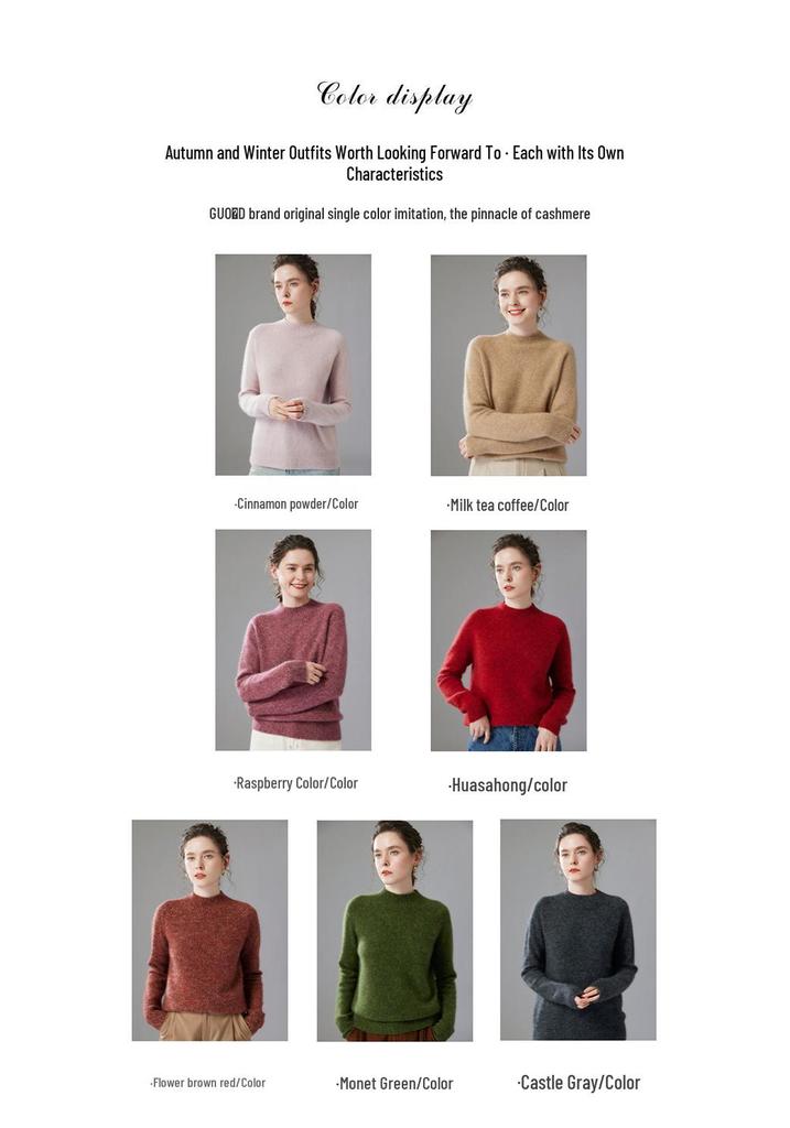 Women's Thickened Cashmere High-Neck Pullover Sweater: Versatile, Warm Long-Sleeve Knitwear