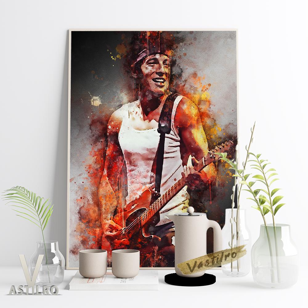 Gitarrenstar Aquarell Fotografie Kunst Druckgrafik Ölgemälde Poster Rockmusik Legende Bar Club