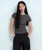 MUSINSA STANDARD WOMAN Women'S Ribbed Pigment Slim T-Shirt [Dark Grey]
