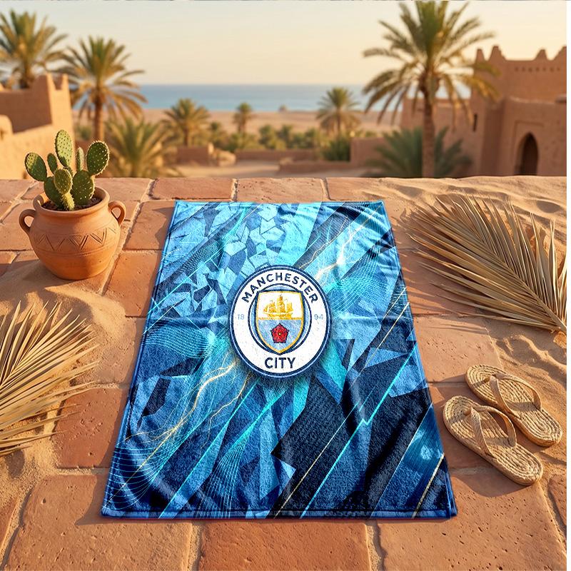 Asciugamano da Spiaggia in Microfibra con Stampa Manchester City Asciugatura Rapida Assorbente Grande Asciugamano per Spiaggia Nuoto Viaggio