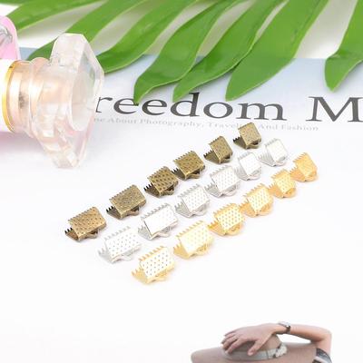 50 Stück Strukturierte Endkappen Quetschperlen Kordel Flache Abdeckklemmen Clip Umklappbar DIY Schmuck Halskette Verbinder Zubehör DIY