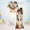 Girls Round Neck Short Sleeve Panda Ghost Printed Top And Flared Pants Two Piece Set