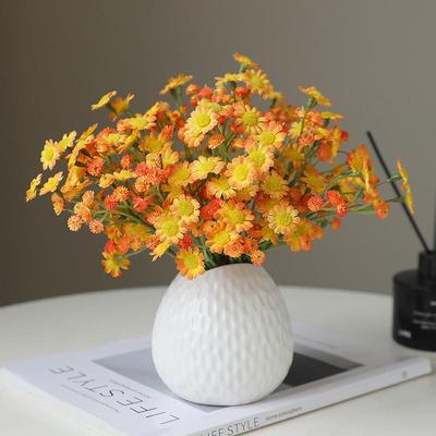 Ramo de Flores Blancas Artificiales Florero Diy Decoración para el Hogar Jardín Sala de Estar Boda Fiesta Flores Falsas de Seda