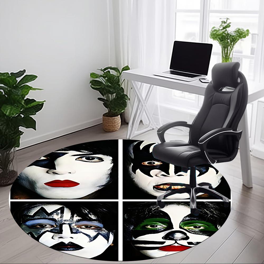 1pc KISS Makeup Office Round Area Rug, Under Office Chairs Bedroom Living Room Home Decor  a1016271