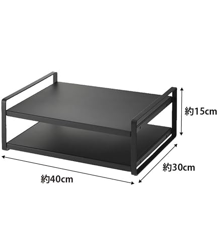 Yamazaki Tower Over-the-Range Rack, Black, Approx. W40 X D30 X H15cm, Kitchen Rack, 7939