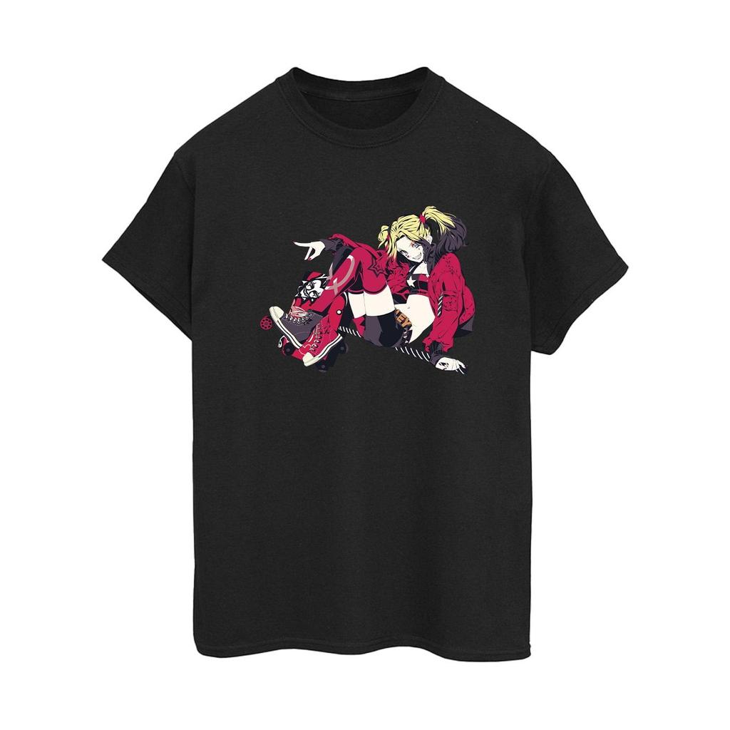 DC Comics Womens/Ladies Harley Quinn Rollerskates Cotton Boyfriend T-Shirt