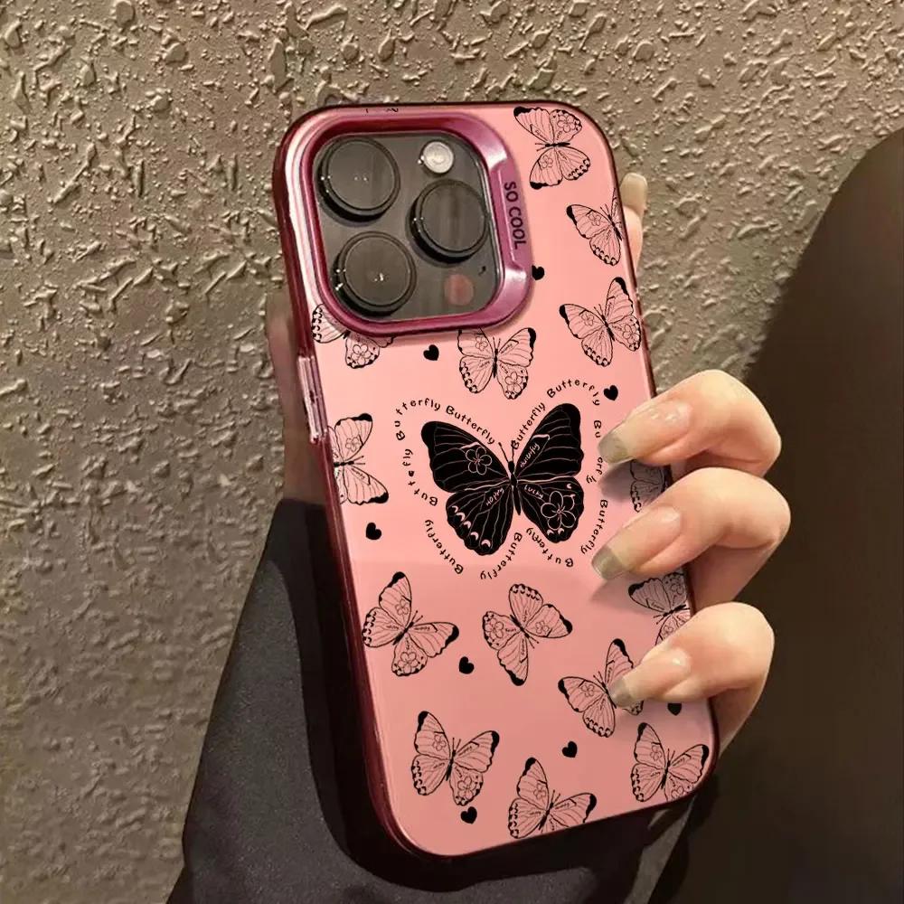 For Xiaomi Redmi Note 13 12 Pro Plus 12S 13R Luxury Butterfly Matte IMD Plating Case For Redmi Note 12 13 Pro Phone Funda Cover