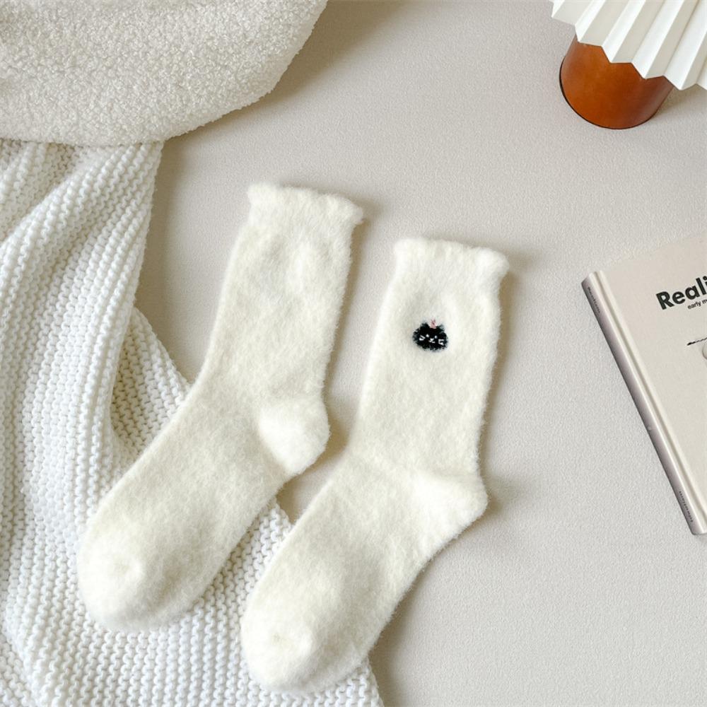Thicken Floor Plush Sock Cartoon Fluffy Mid Socks Cute Mink Velvet Socks