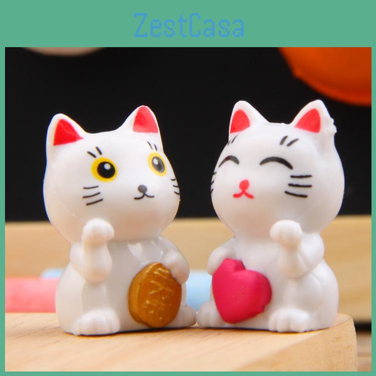 Small Cat Micro Landscape Decor With Pvc Resin For Indoor And Gift Use