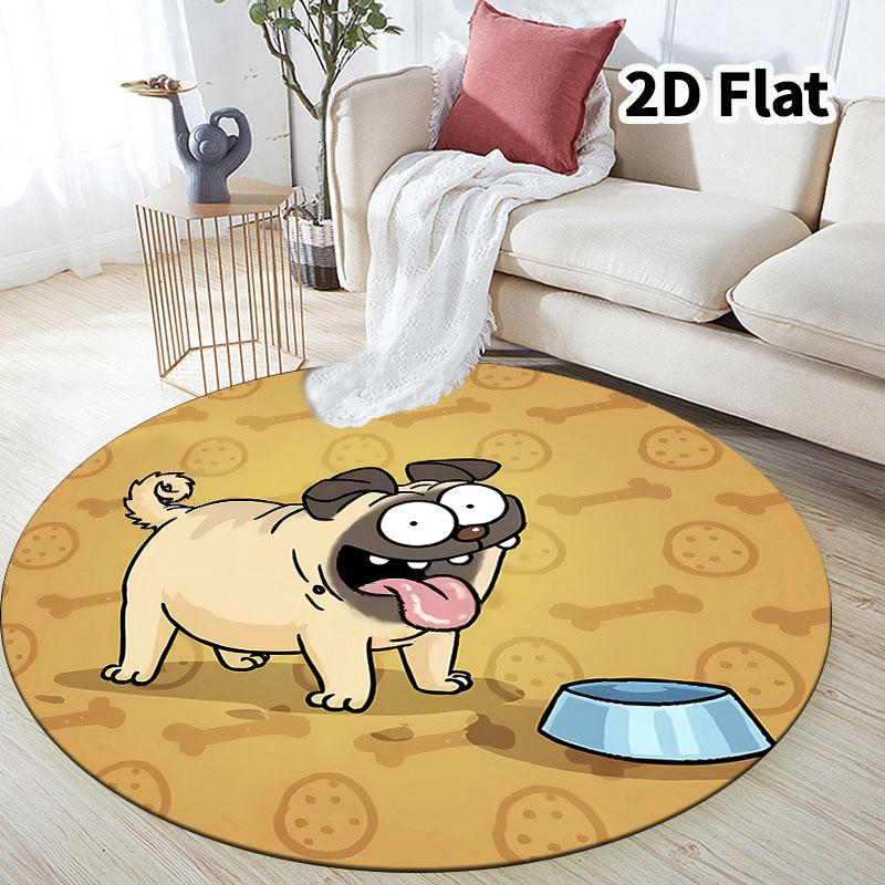 Simon'S Cat Round Area Rug Carpet Rug For Living Room Bedroom Sofa Playroom Decor Nonslip Floor Mat