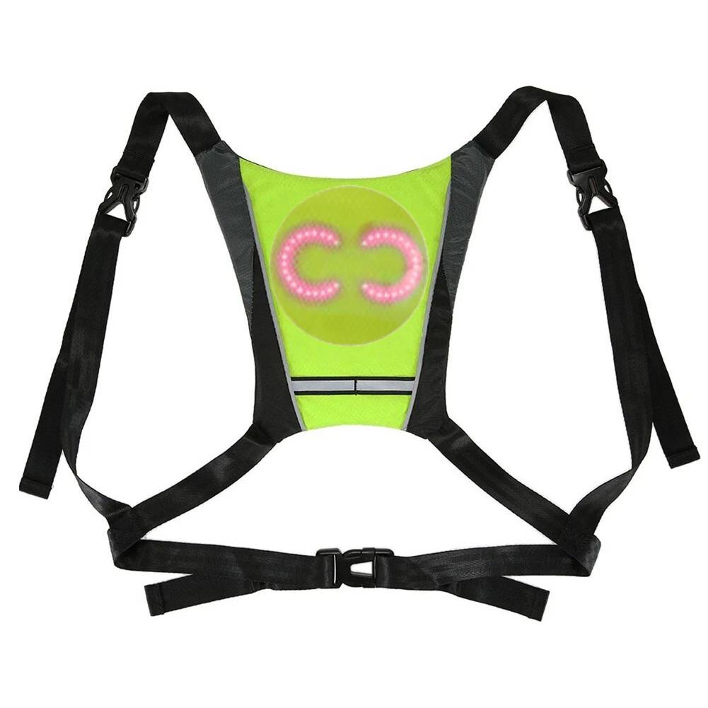 LED Bicycle Vest, LED Reflective Vest - Voice-controlled, USB Rechargeable, Bicycle Safety Light