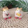 Miniature Foodie Hamster Figurine Fun Wooden Carvings Animal Statue Ornament for Nursery and Bedroom Desktop Decors Gift