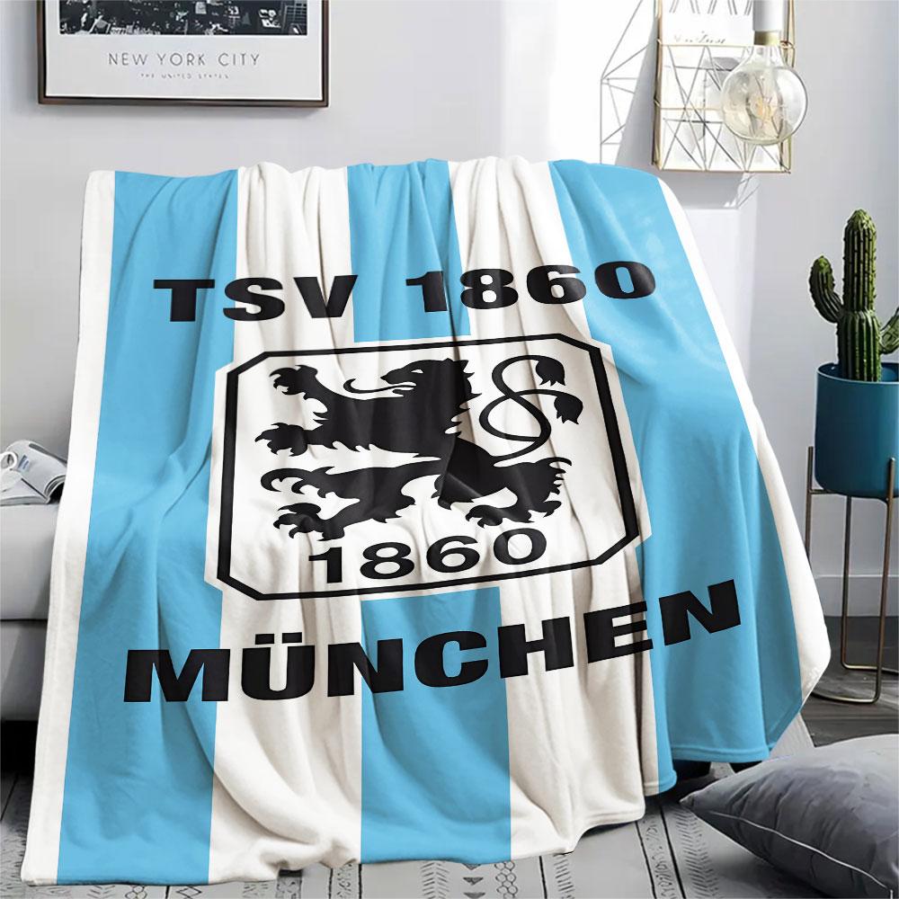 1PC TSV 1860 Munich Patterned Flannel Blanket Suitable For All Seasons for Home Decor Warmth and Comfort Gifts Holiday Present