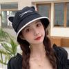 Korean Cartoon Cat Ears Women Bucket Hat Spring Summer Kawaii Beach Tour Sun Visor Hats Wide Brim Y2K Cotton Panama Cap