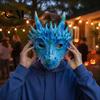 Masque en Mousse Souple pour Effets Spéciaux Dragon Adultes, Cosplay d'Halloween Masque Facial Épineux Simulation 3D Festival Complet, Fête de Mascarade de Carnaval