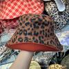 New bucket hat leopard print grid sun hat four seasons universal basin hat foreign gas hat double-sided can be brought