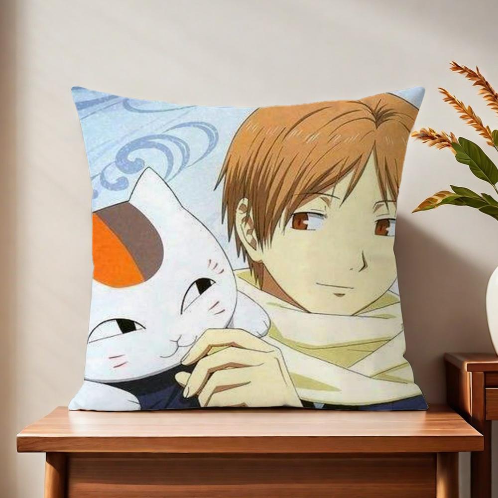 N-natsume Y-yuujinchou Cat cushion cover For Pillow Printing Sofa Decoration Home Car Room Coffee Shop Office Nordic Simplicity