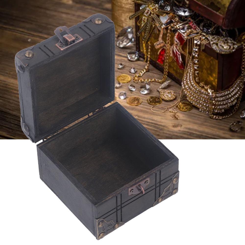 Wooden Vintage Wooden Box With Lock Handmade Trinket Box Exquisite Elegant Vintage Wooden Treasure Box Home Display