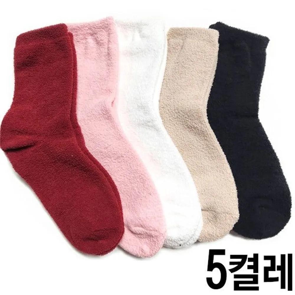 [J.Cotton] Made in Korea Women's Thermal Thick Winter Socks Warm Microfiber Sleeping Socks 5 Pairs
