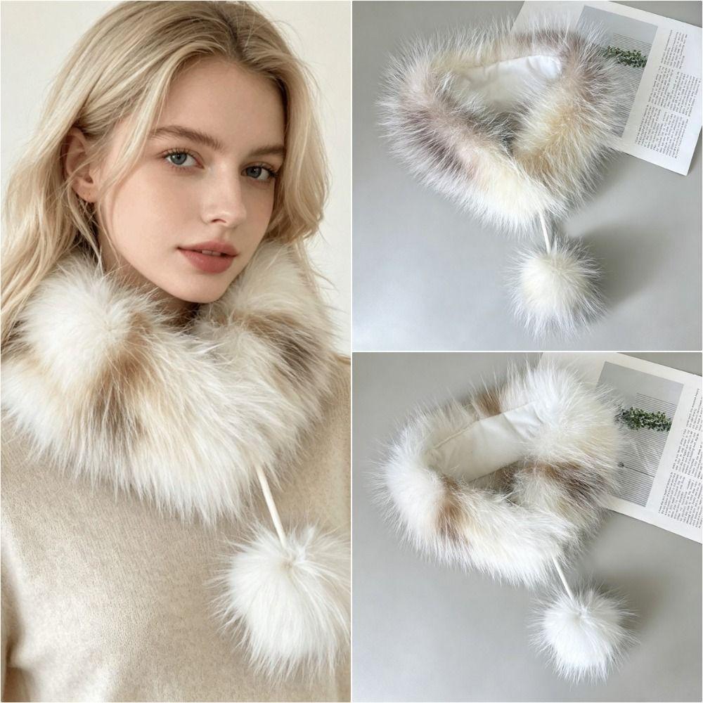 Soft Plush Neck Scarf Thickened Women's Scarf Fashion Neck Warmer  Winter