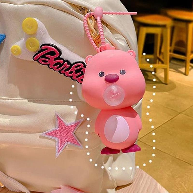 Cartoon Cute Loopy Beaver Doll Squeeze Blow Bubble Keychain Bag Pendant Decompression Toys Car Key Chain Hanging Ornaments Gifts