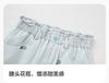 Balabala Children's Denim Embroidered Flower Bud Skirt Shorts