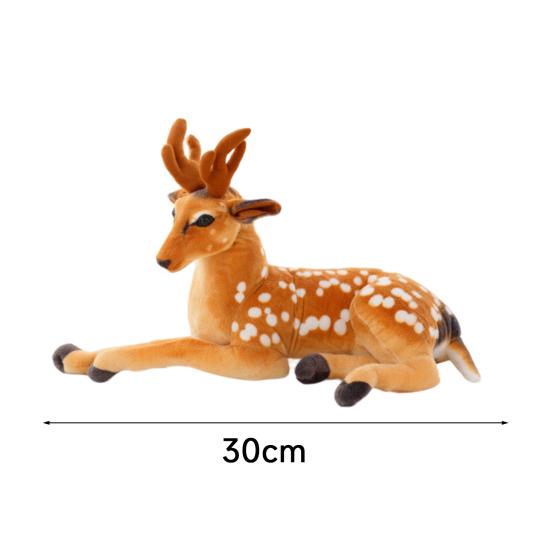 Plush Deer Toy Soft PP Cotton Filling Simulation Animal Doll Christmas Elk Decoration
