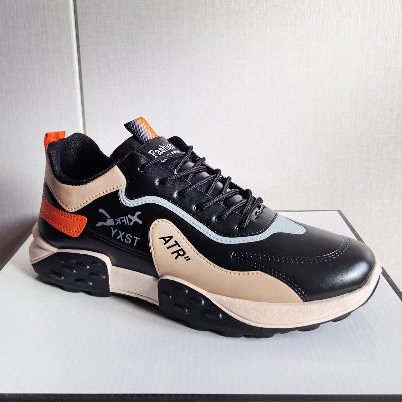 

Foreign trade men s shoes spring new men s sports running shoes black breathable versatile platform casual dad shoes men 44