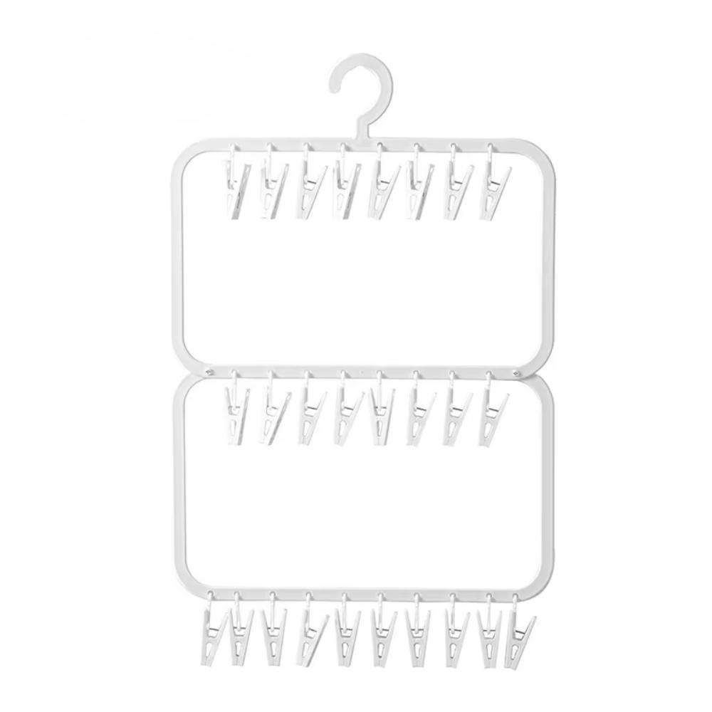 Traceless Multi-clip Sock Drying Hanger Detachable Space-saving Sock Drying Rack Foldable Removable Household Storage Rack