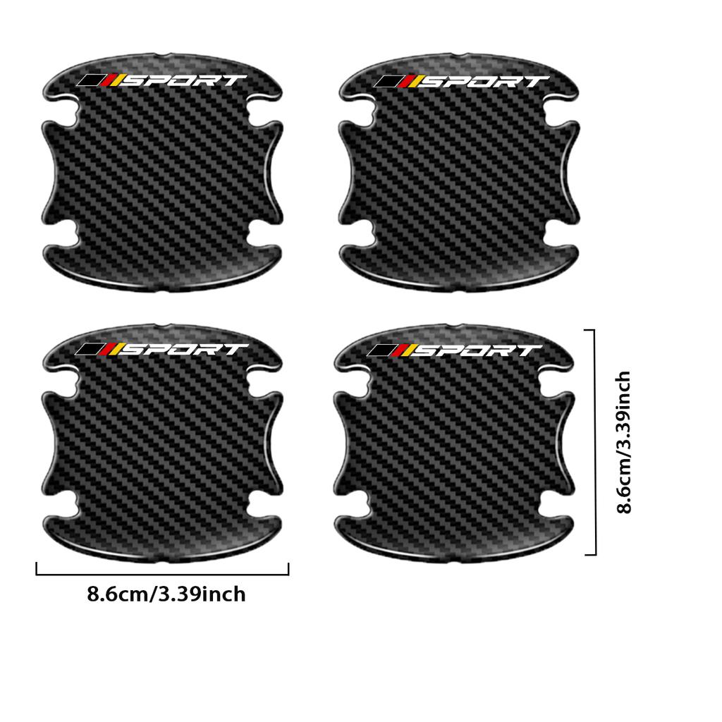4PCS Carbon Fiber Car Door Handle Scratch Protector Sticker For Adi BMW Mercedes Benz For VW Ford ,Car Door Cup Protective Film